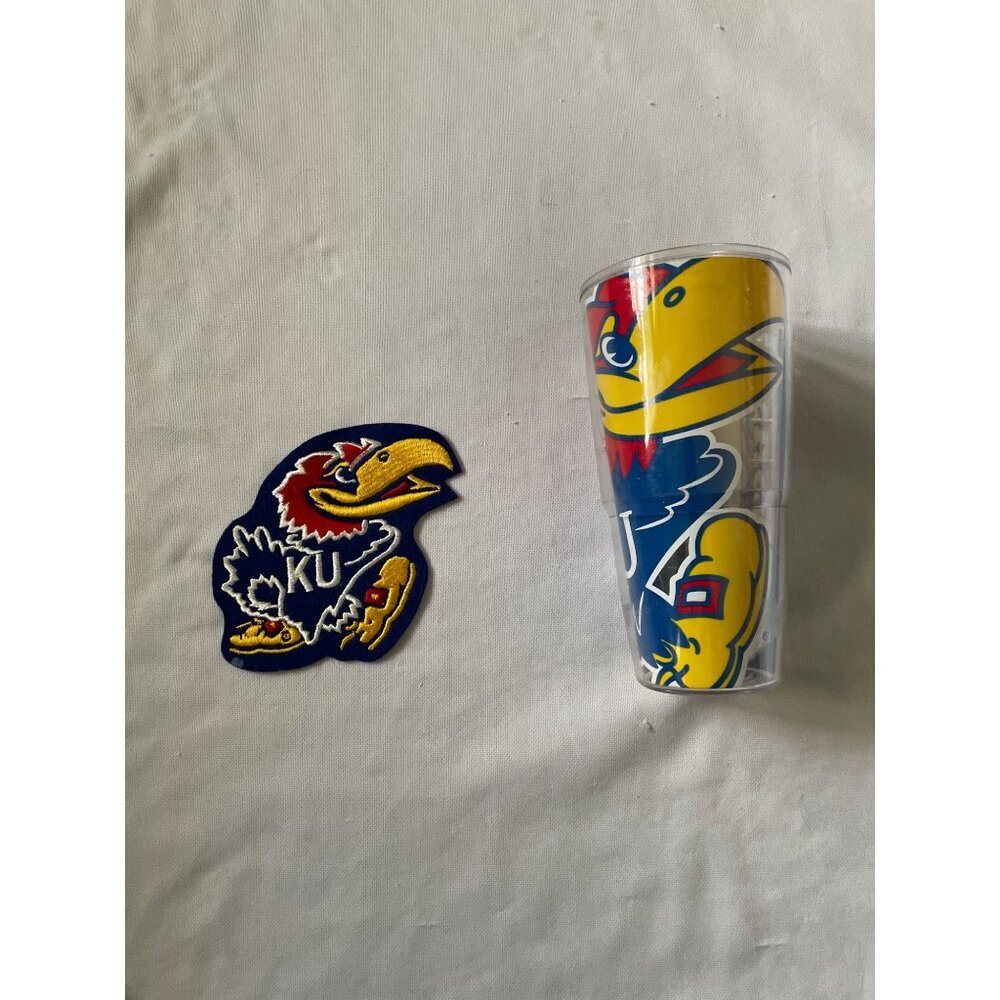 Kansas Jayhawks Tervis Tumbler & Embroidered Patch Set
